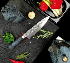 Cuttworxs Flamewood Koksmes Damaststaal VG10 -Keuken Grill cuttworxs flamewood koksmes damaststaal vg10 2