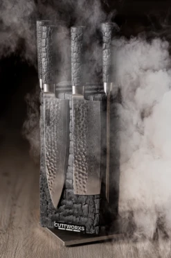 Cuttworxs Flamewood Koksmes Damaststaal VG10 -Keuken Grill cuttworxs flamewood koksmes damaststaal vg10 4