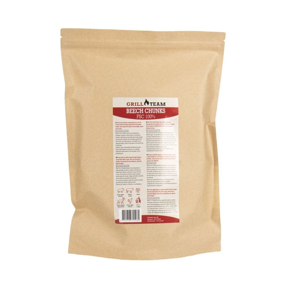 GrillTeam Beech Chunks 1 Kg 2 GrillTeam Beech Chunks 1 Kg - Afbeelding 2