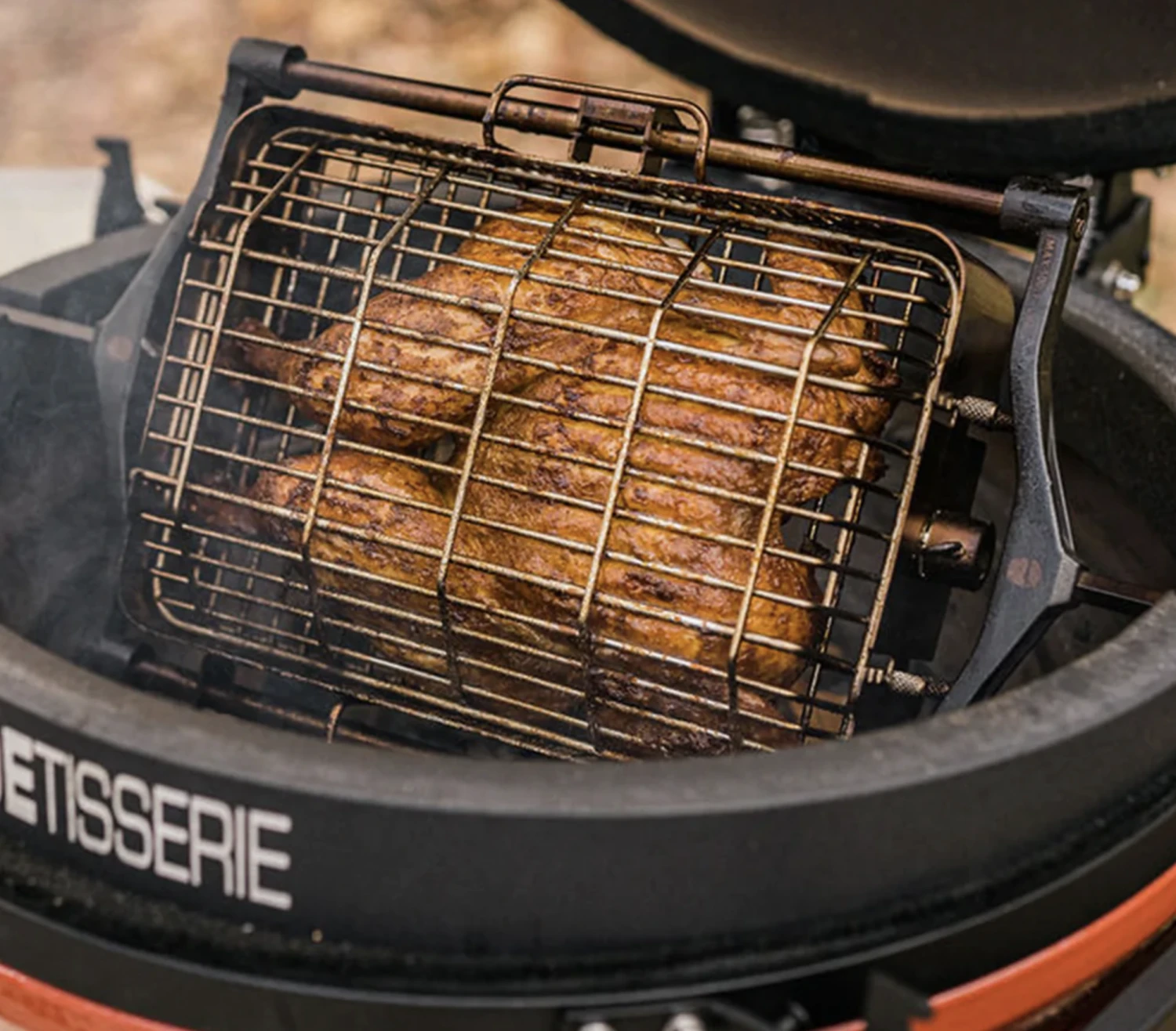 Kamado Joe JoeTisserie Basket Set Spit Mand 7 Kamado Joe JoeTisserie Basket Set Spit Mand - Afbeelding 7