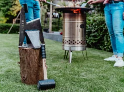 NO-AXE Houtklover Blank Staal Met Hamer -Keuken Grill no axe houtklover blank staal met hamer 6
