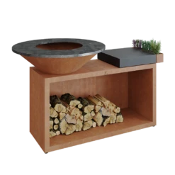 Ofyr Island Corten 85-100 Teakhout En Donker Grijs Keamiek 6 Ofyr Island Corten 85-100 Teakhout En Donker Grijs Keamiek -Keuken Grill ofyr island corten 85 100 teakhout en donker grijs 2