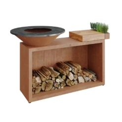 Ofyr Island Corten 85-100 Teakhout En Donker Grijs Keamiek